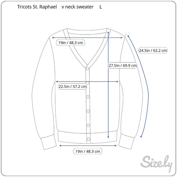 Vintage Tricots St. Raphael Merino Wool Grandpa style V neck sweater Men's sz L - Picture 9 of 9